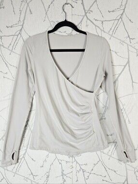 Lululemon Off White Rulu Sun Salutation Faux Wrap Top
